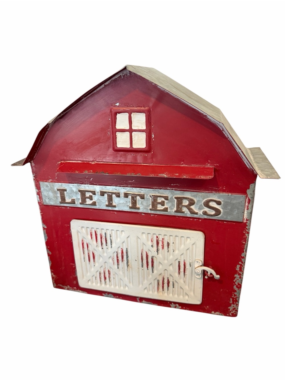 Ashland Rustic Barn Tin Letter Mailbox Farmhouse Christmas